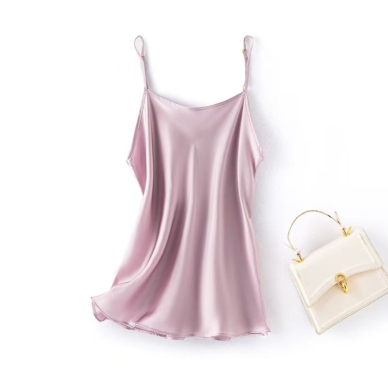 Ženski svileni top s podesivim trakama, Mulberry svila, uski kroj, obična duljina, britanski stil