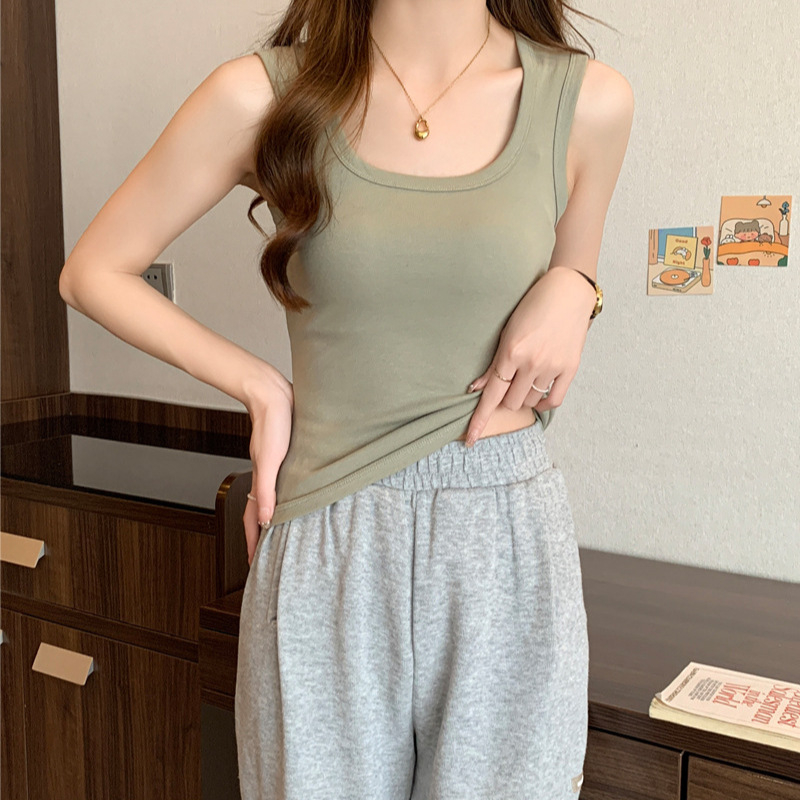 Ženski top bez rukava s kvadratnim izrezom, lagana poliester-viskozna smjesa, ležernog kroja, regularna duljina, jednobojan