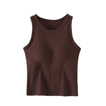 Camisole s ugrađenim jastučićima za grudnjak, protuklizno, vest-stil, zaobljen izrez, viskozna tkanina