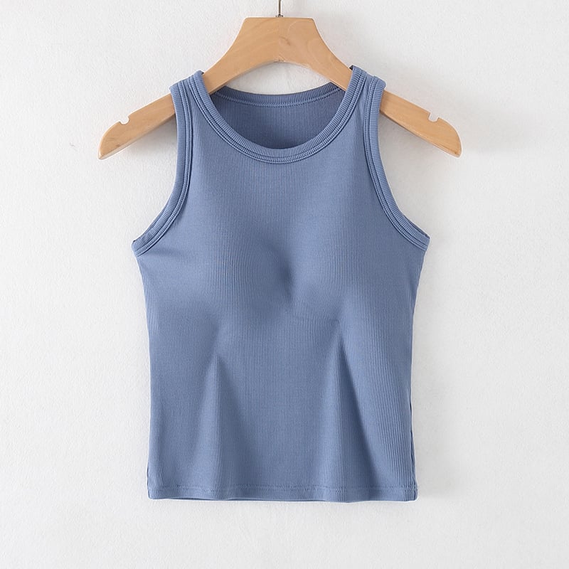 Camisole s ugrađenim jastučićima za grudnjak, protuklizno, vest-stil, zaobljen izrez, viskozna tkanina