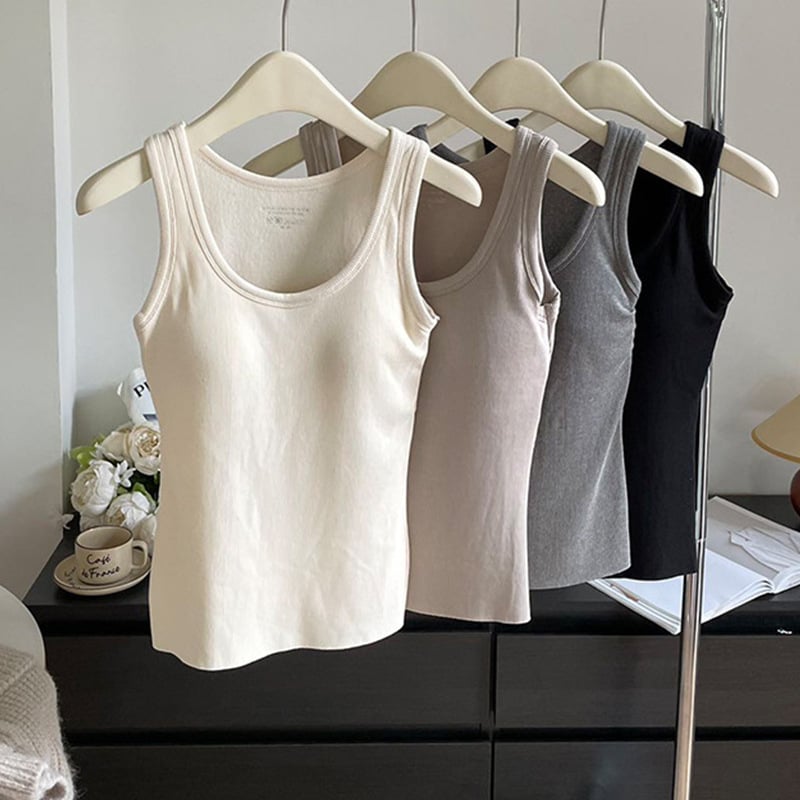 Vesta sa širokim ramenima, kaiš za prsa i napunjene košarice, uski unutarnji top, korejski stil, gusta viskozna tkanina 251–300 g/m²