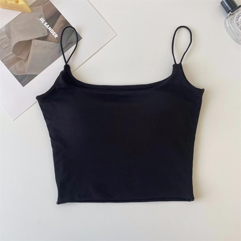 Pamuk cami top bez šavova – jednostavan dizajn, četvrtasti ovratnik, sadržaj pamuka 90–95%, srednja gramatura