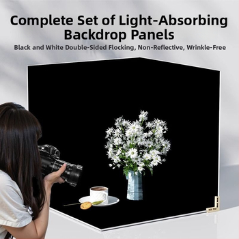 Divpusīgs flokēts foto fons, bieza necaurlaidīga melna fona tortēm un juvelierizstrādājumiem