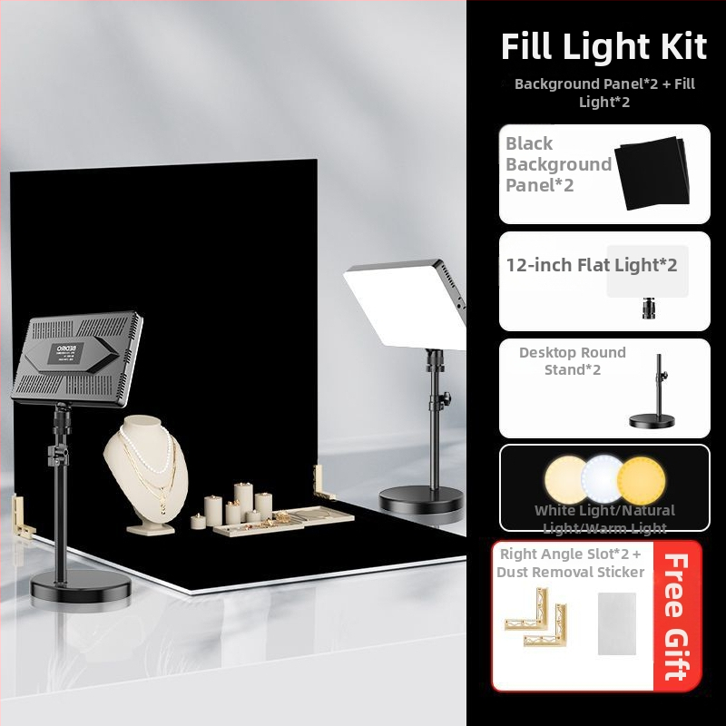 Divpusīgs flokēts foto fons, bieza necaurlaidīga melna fona tortēm un juvelierizstrādājumiem