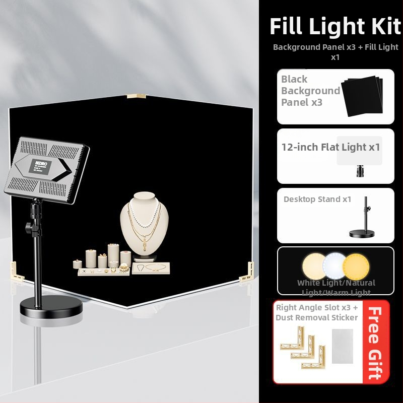 Divpusīgs flokēts foto fons, bieza necaurlaidīga melna fona tortēm un juvelierizstrādājumiem