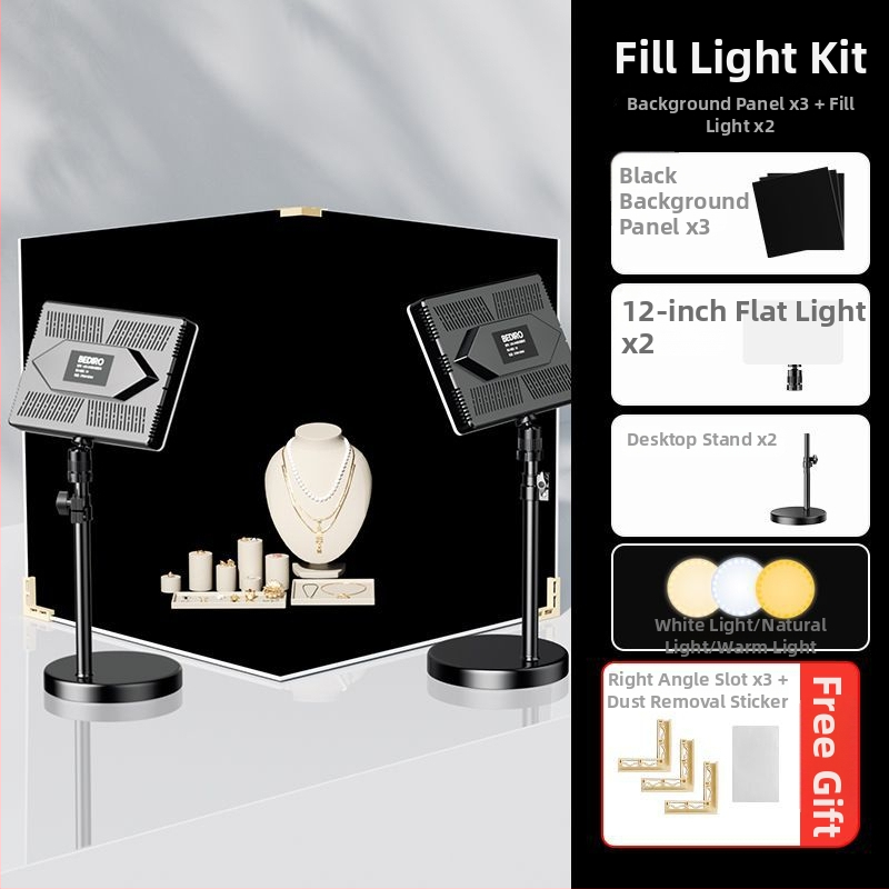 Divpusīgs flokēts foto fons, bieza necaurlaidīga melna fona tortēm un juvelierizstrādājumiem