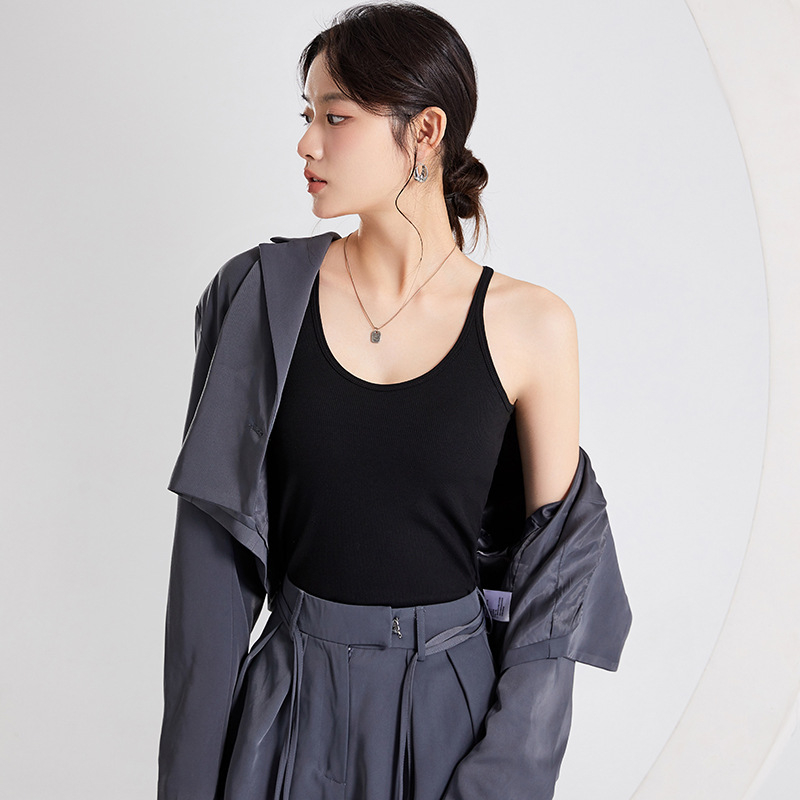 Camisola s podstavom od pjene, remen za rame, okrugli izrez, Lysel tkanina, debljina 201-250 g/m²