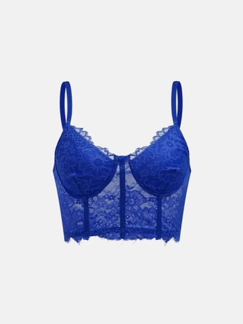 Čipkasti top-korset s trakama, cvjetni uzorak, sling stil, uski kroj, kratka duljina
