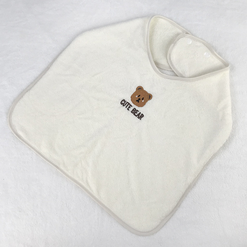 Bavete bebeluș în formă de U, din coral velvet, cu imprimeu desen animat, anti-murdărire, potrivit pentru sugari și copii mici (0–3 ani)