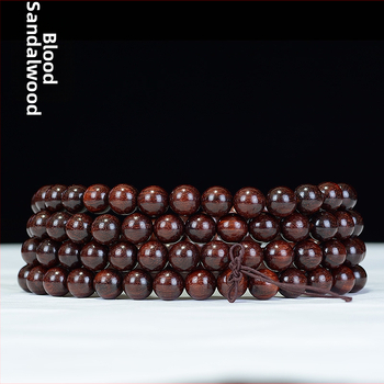 Будистка гривна Blood Sandalwood, 108 мъниста, етнически стил, унисекс, полирана