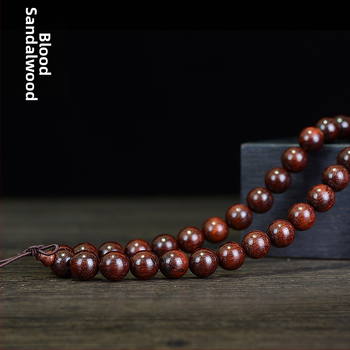 Будистка гривна Blood Sandalwood, 108 мъниста, етнически стил, унисекс, полирана