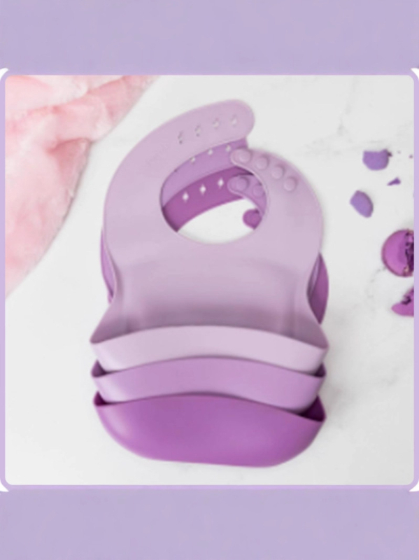 Xilikang Family dječji silikonski bib s 3D džepom, vodootporan, unisex, za djecu 1–3 godine