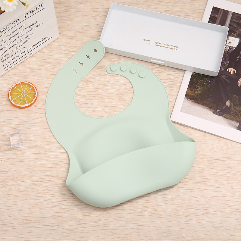 Xilikang Family dječji silikonski bib s 3D džepom, vodootporan, unisex, za djecu 1–3 godine