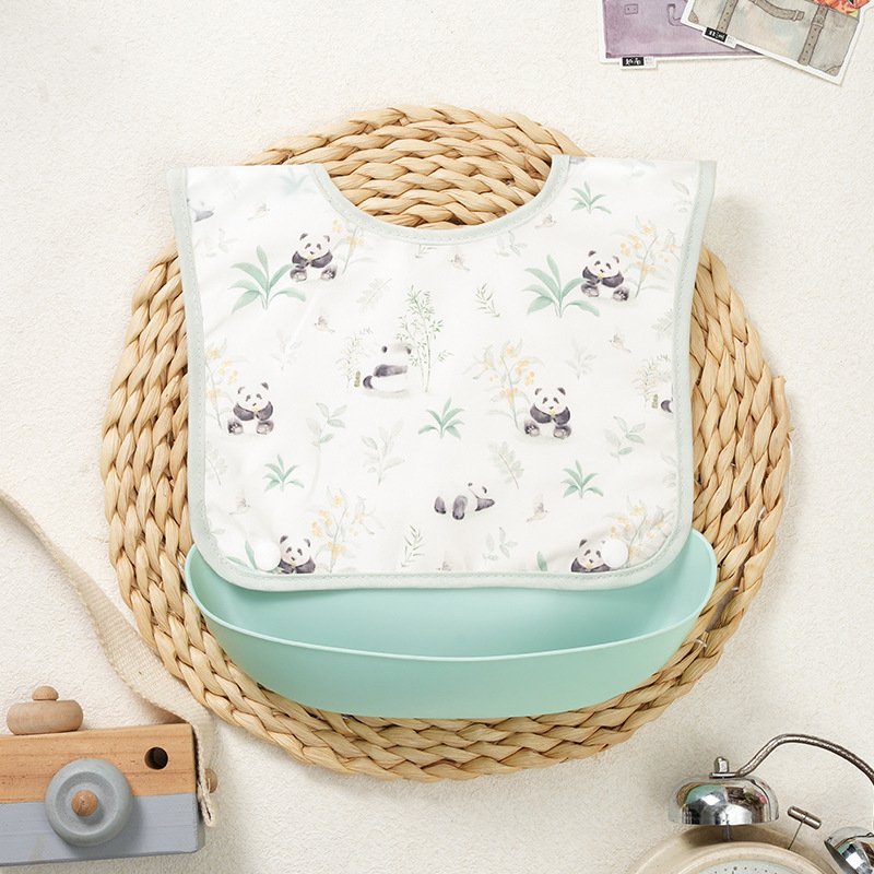 Dječji jedilni bib - vodootporni EVA, crtani uzorak, sigurnosna razina A, za djecu 1–3 godine