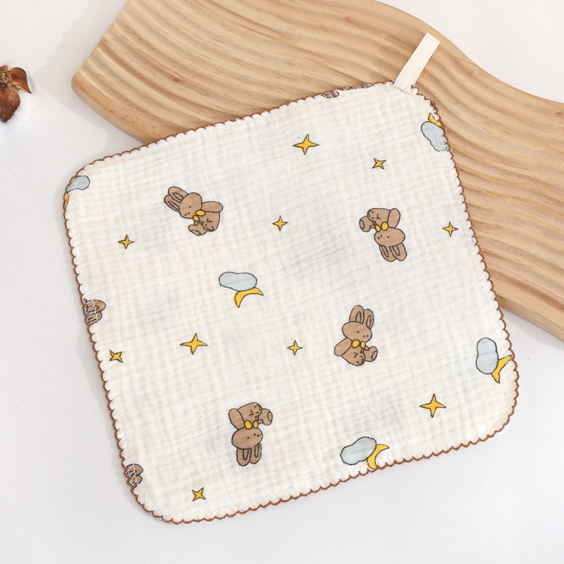 Prosop pătrat din tifon pentru copii, model desen animat, material absorbant, vârsta 1–3 ani