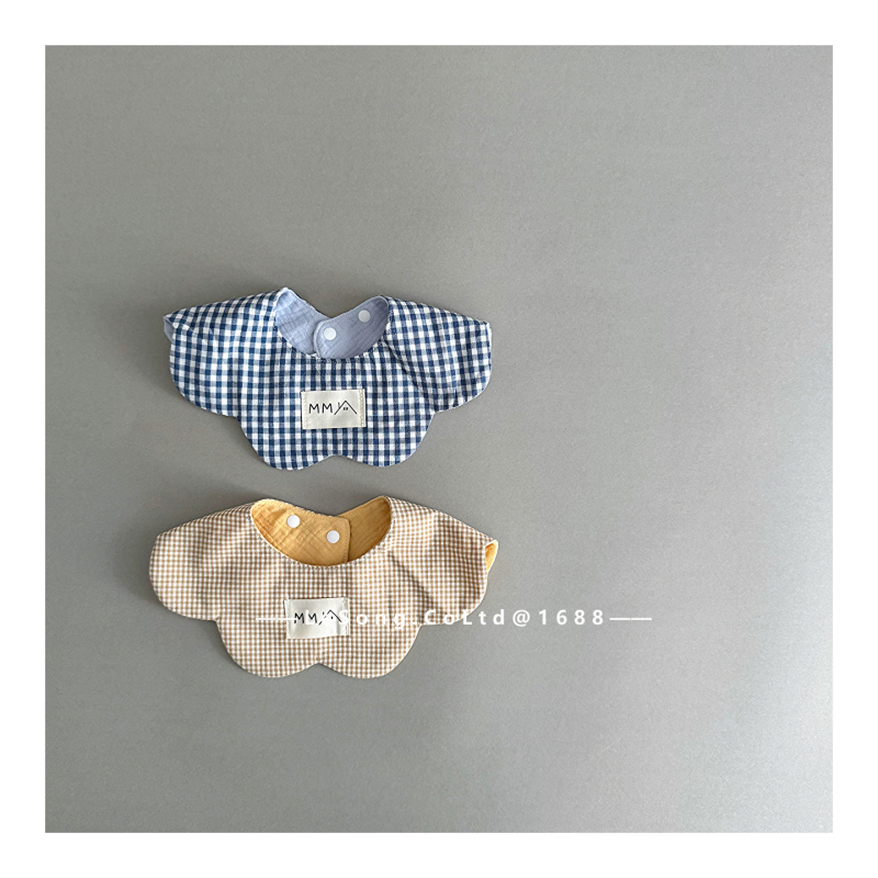 Baveta dublă, cu formă petală pentru bebeluși, țesătură Tarpaulin cu bumbac, absorbantă la apă, unisex, nou-născuți 0–1 ani