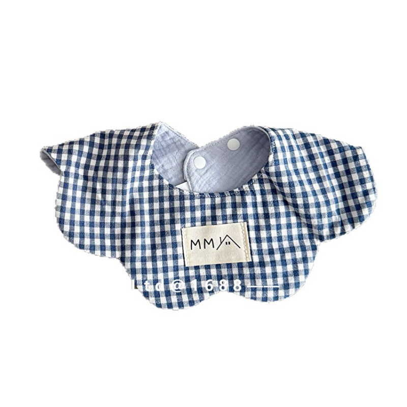 Baveta dublă, cu formă petală pentru bebeluși, țesătură Tarpaulin cu bumbac, absorbantă la apă, unisex, nou-născuți 0–1 ani