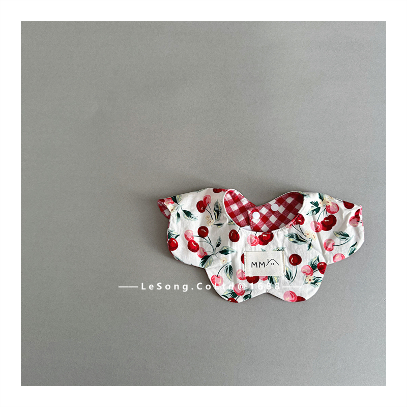 Baveta dublă, cu formă petală pentru bebeluși, țesătură Tarpaulin cu bumbac, absorbantă la apă, unisex, nou-născuți 0–1 ani