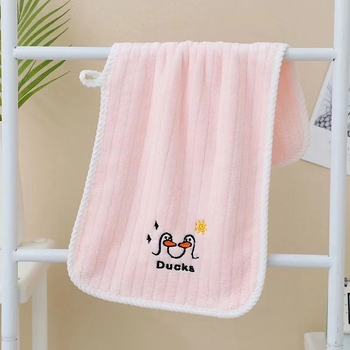 Prosop de față pentru copii din coral fleece, cu margine cusută, 150D, personalizabil, pentru bebeluși