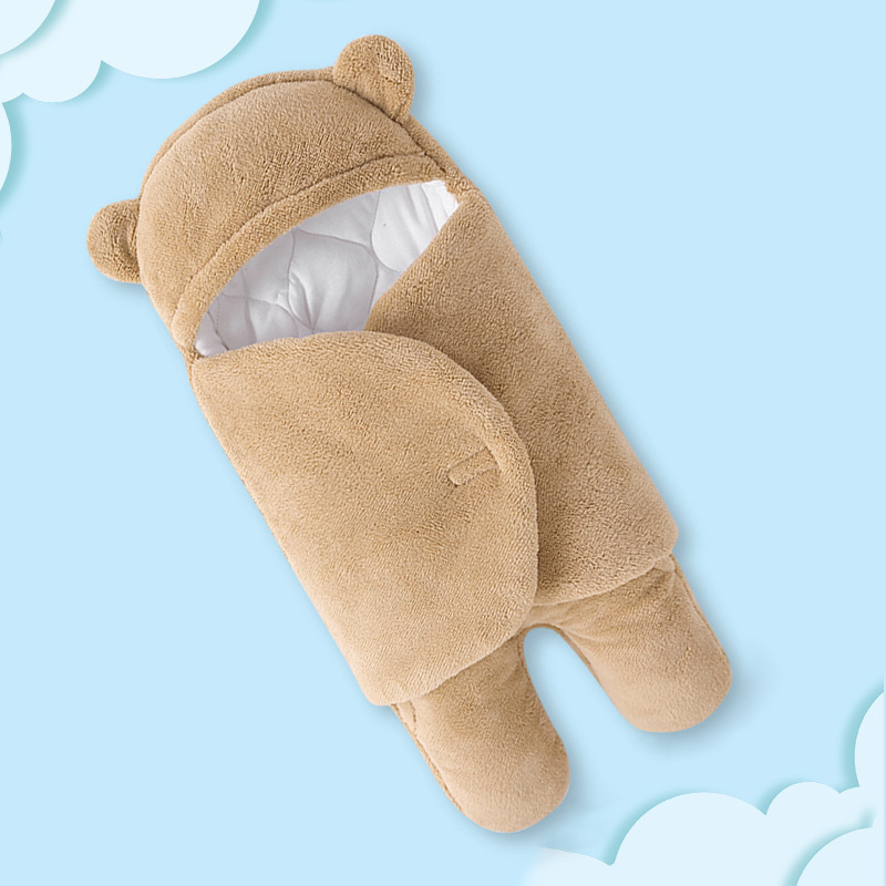 Sac de înfășare pentru nou-născuți - gros, pentru primăvară-toamnă-iarnă, din Shu cotton wool, culoare solidă, potrivit pentru sugari până la 12 luni