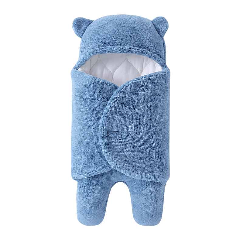 Sac de înfășare pentru nou-născuți - gros, pentru primăvară-toamnă-iarnă, din Shu cotton wool, culoare solidă, potrivit pentru sugari până la 12 luni