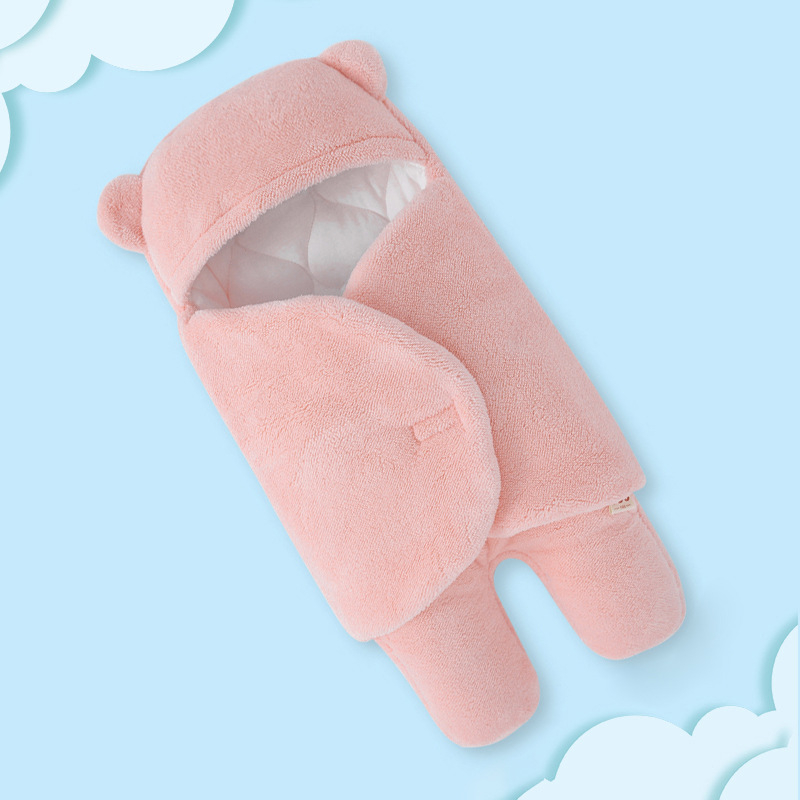 Sac de înfășare pentru nou-născuți - gros, pentru primăvară-toamnă-iarnă, din Shu cotton wool, culoare solidă, potrivit pentru sugari până la 12 luni