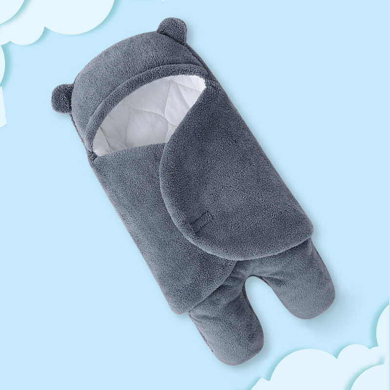 Sac de înfășare pentru nou-născuți - gros, pentru primăvară-toamnă-iarnă, din Shu cotton wool, culoare solidă, potrivit pentru sugari până la 12 luni