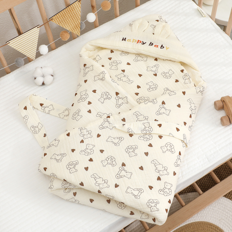 Pătură pentru bebeluși aruncare – Țesătură tifon, All-season, Model animale/desene animate, Clasa A, pentru sugari și copii mici