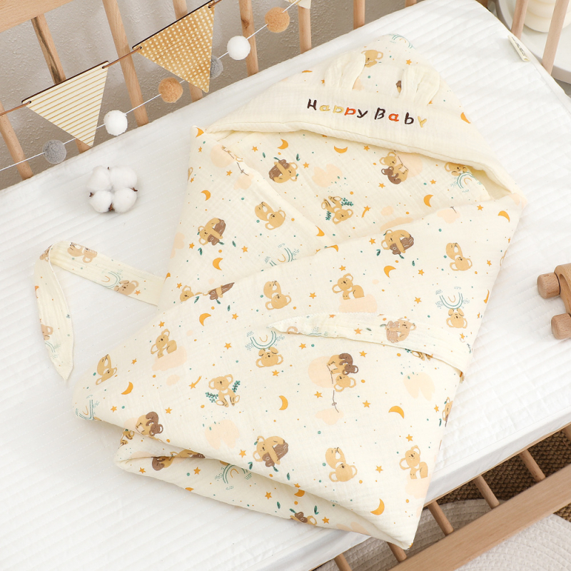 Pătură pentru bebeluși aruncare – Țesătură tifon, All-season, Model animale/desene animate, Clasa A, pentru sugari și copii mici
