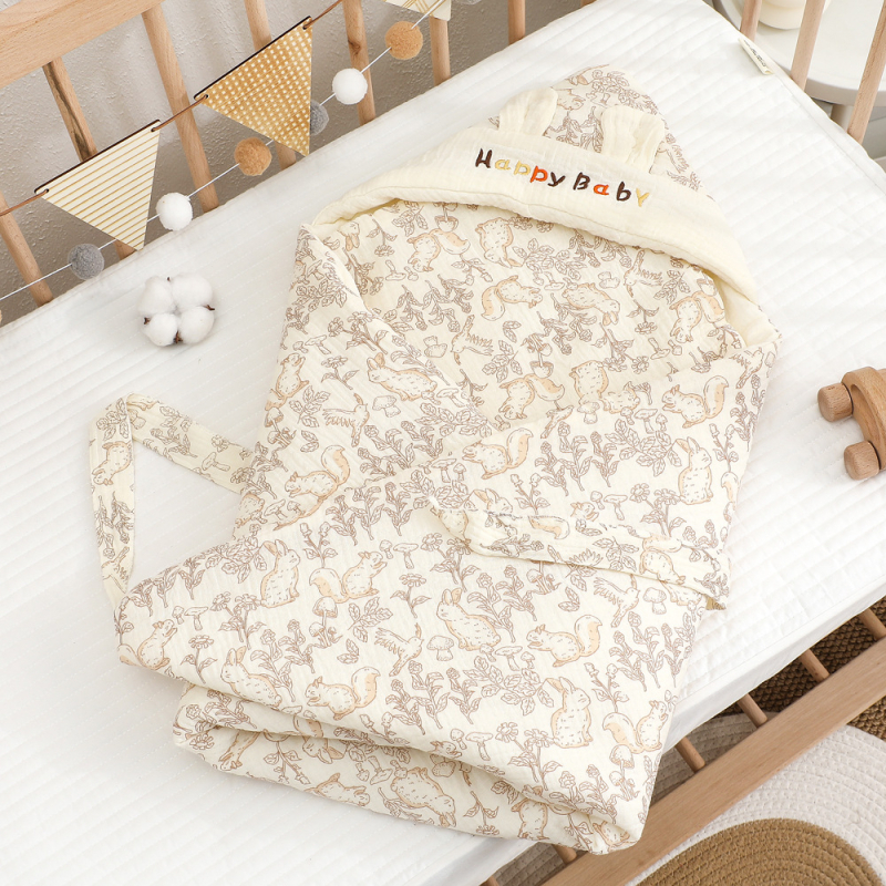 Pătură pentru bebeluși aruncare – Țesătură tifon, All-season, Model animale/desene animate, Clasa A, pentru sugari și copii mici
