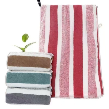 Le yao prosop de baie pentru copii din fleece coral, cu dungi, 150D fir, 140–170 g, tiv și jacquard