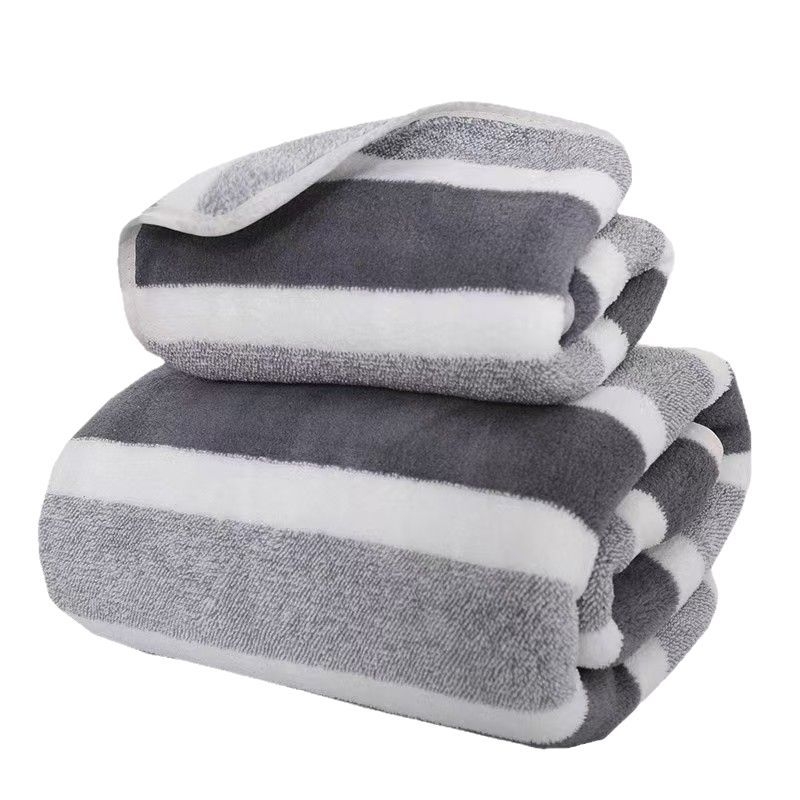 Le yao prosop de baie pentru copii din fleece coral, cu dungi, 150D fir, 140–170 g, tiv și jacquard