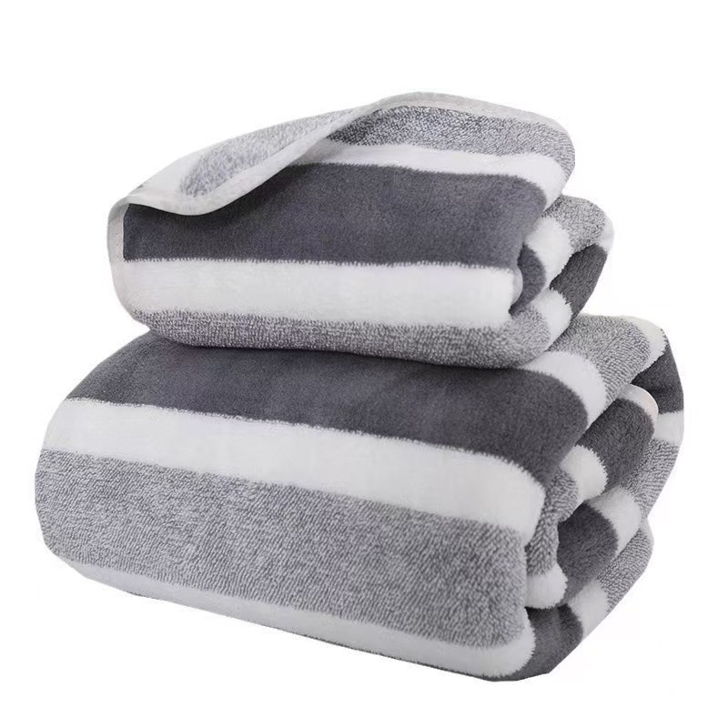 Le yao prosop de baie pentru copii din fleece coral, cu dungi, 150D fir, 140–170 g, tiv și jacquard