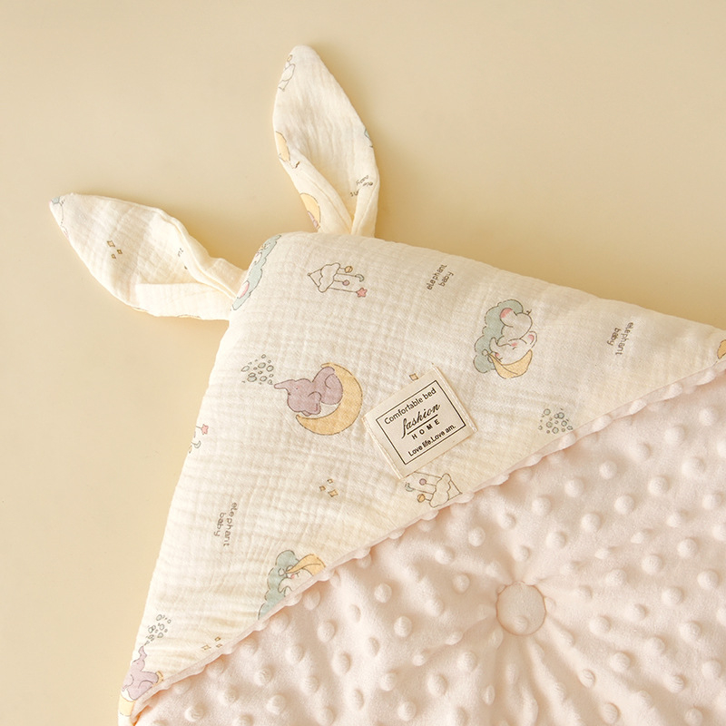 Îmbrățișare pentru bebeluși - pătură din bumbac pur, umplutură puf de mătase, model desen animat, siguranță Categoria A, pentru nou-născuți 0–12 luni