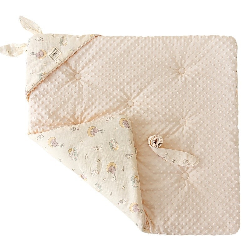 Îmbrățișare pentru bebeluși - pătură din bumbac pur, umplutură puf de mătase, model desen animat, siguranță Categoria A, pentru nou-născuți 0–12 luni