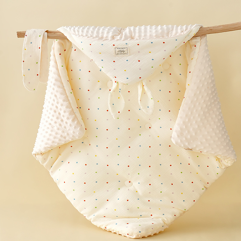 Îmbrățișare pentru bebeluși - pătură din bumbac pur, umplutură puf de mătase, model desen animat, siguranță Categoria A, pentru nou-născuți 0–12 luni