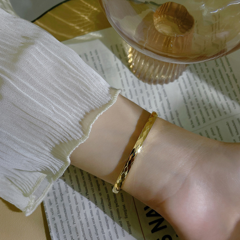 Brățară Miaolai | oțel titan, electroplating, cu deschidere, stil Instagram fashion