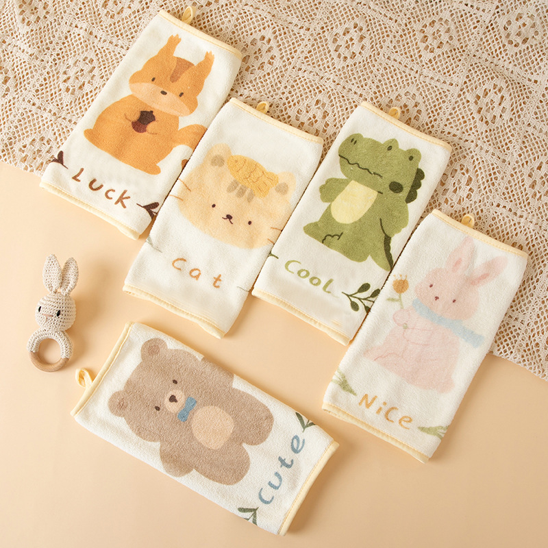 Prosop pentru copii antibacterian din fleece coral, 150D, țesătură simplă