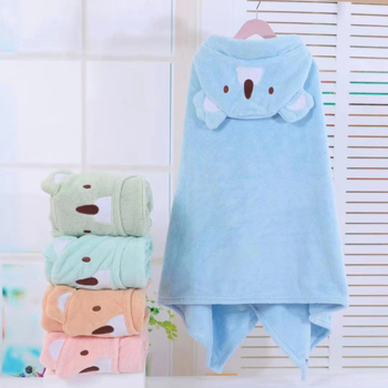 Halat de baie pentru copii din polar coral, cu glugă, prosop absorbant, imprimeu cu animale, 3–8 ani, siguranță Clasa A