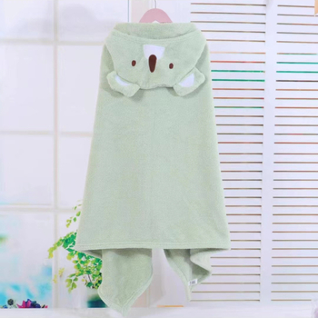 Halat de baie pentru copii din polar coral, cu glugă, prosop absorbant, imprimeu cu animale, 3–8 ani, siguranță Clasa A