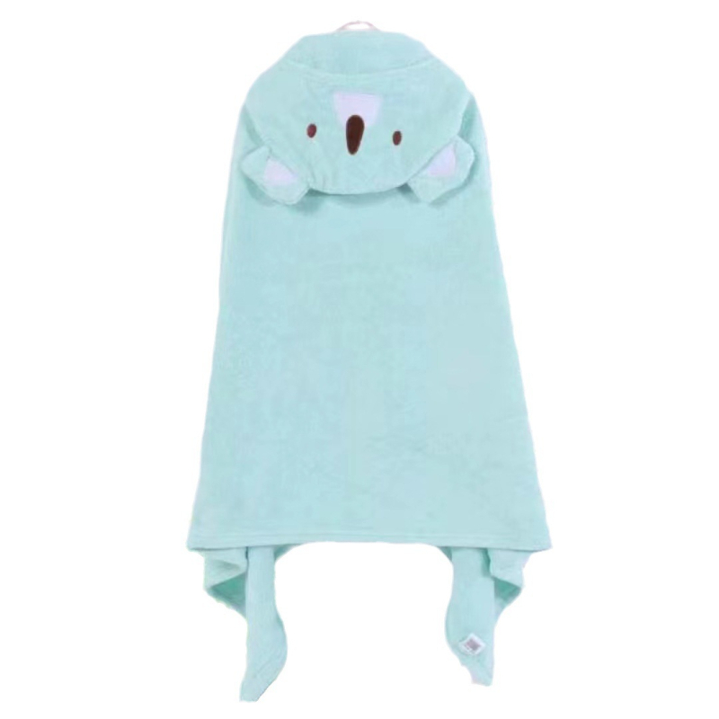 Halat de baie pentru copii din polar coral, cu glugă, prosop absorbant, imprimeu cu animale, 3–8 ani, siguranță Clasa A