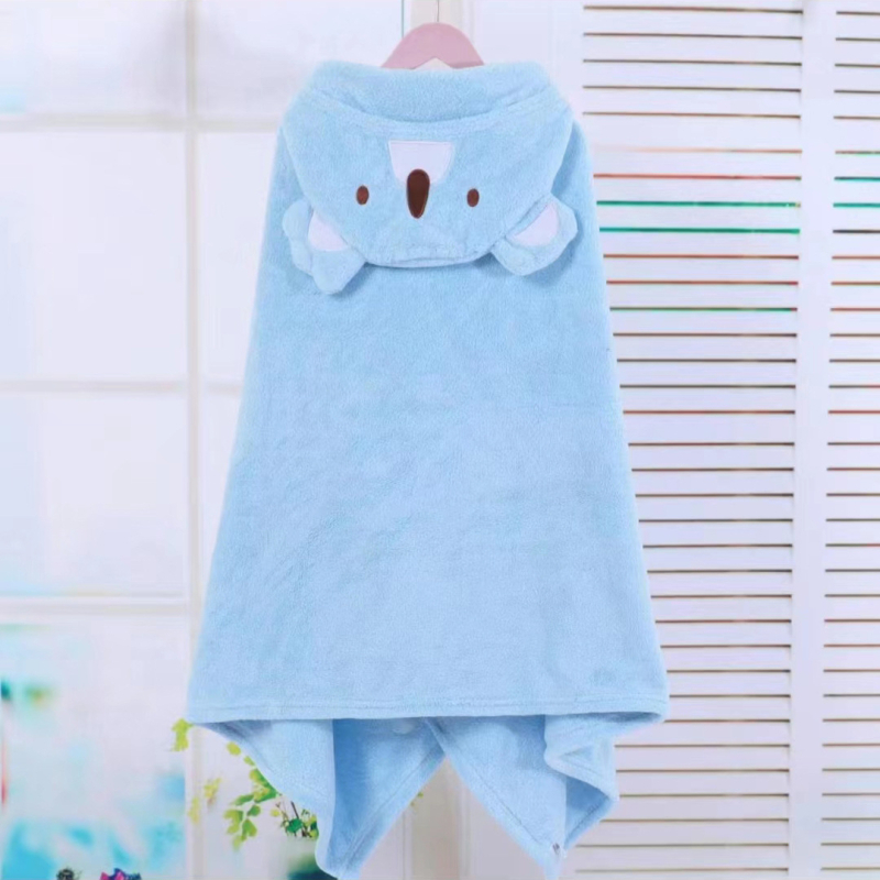 Halat de baie pentru copii din polar coral, cu glugă, prosop absorbant, imprimeu cu animale, 3–8 ani, siguranță Clasa A