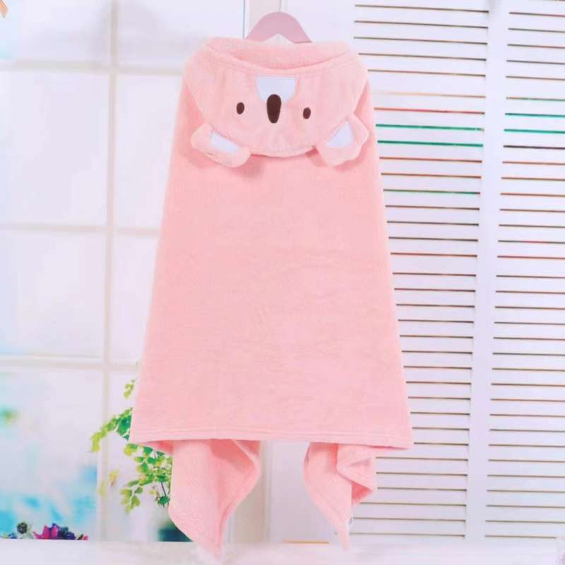 Halat de baie pentru copii din polar coral, cu glugă, prosop absorbant, imprimeu cu animale, 3–8 ani, siguranță Clasa A