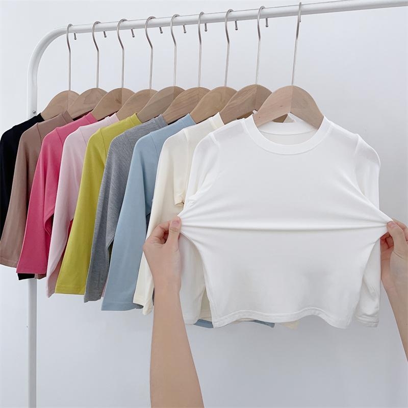 Tricou pentru copii din modal, mâneci lungi, stil coreean, 100% modal, pentru nou-născuți 0-12 luni