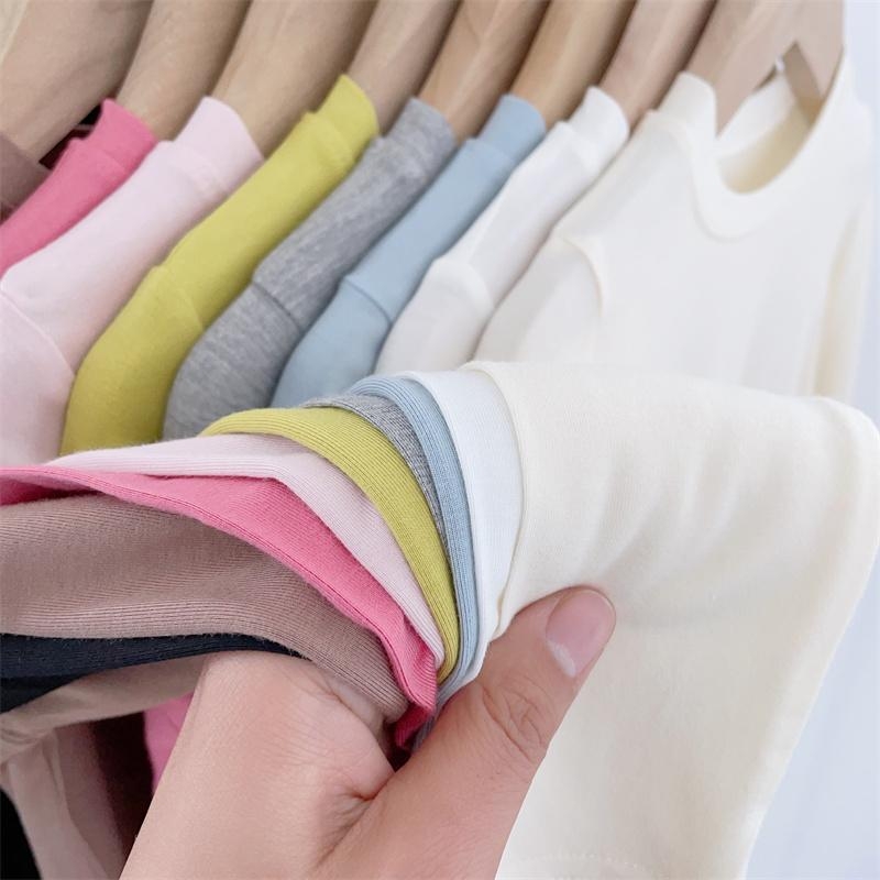 Tricou pentru copii din modal, mâneci lungi, stil coreean, 100% modal, pentru nou-născuți 0-12 luni