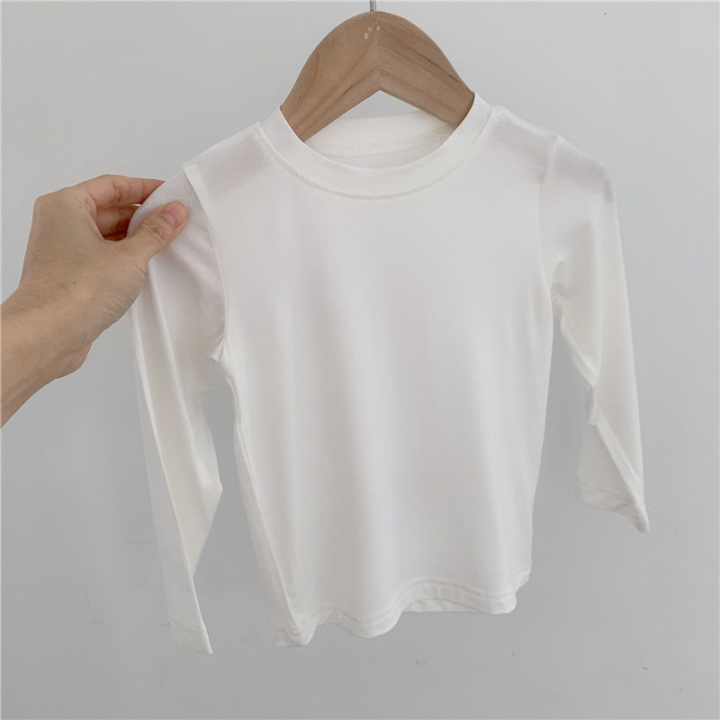 Tricou pentru copii din modal, mâneci lungi, stil coreean, 100% modal, pentru nou-născuți 0-12 luni