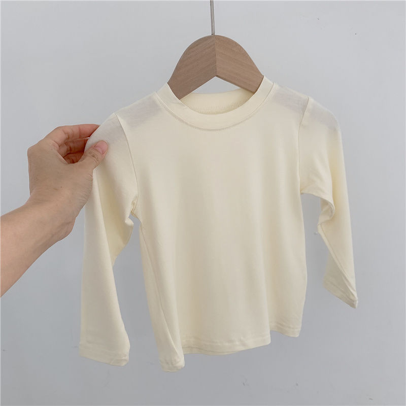 Tricou pentru copii din modal, mâneci lungi, stil coreean, 100% modal, pentru nou-născuți 0-12 luni