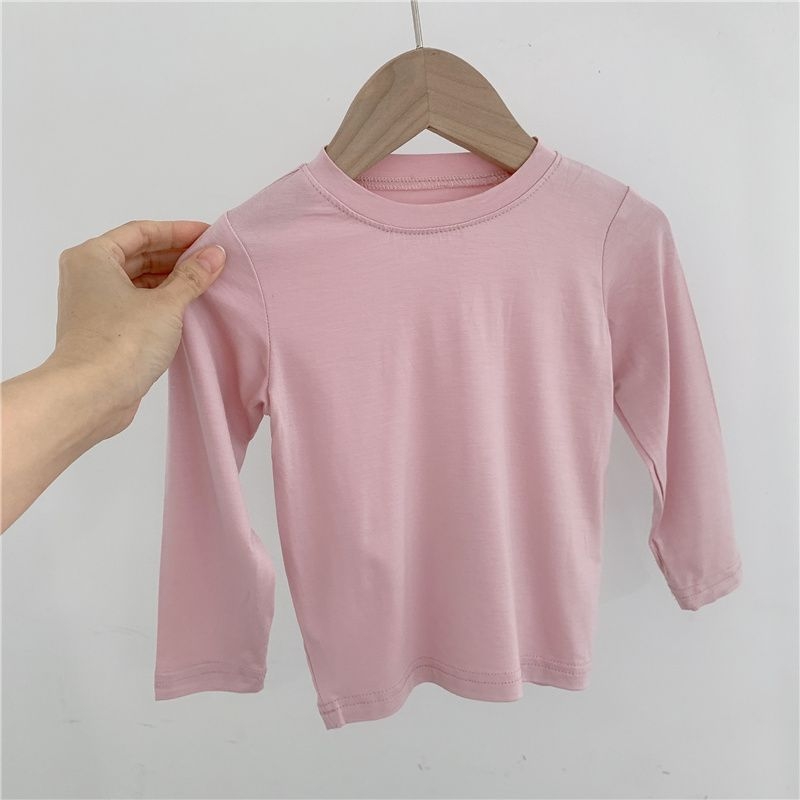 Tricou pentru copii din modal, mâneci lungi, stil coreean, 100% modal, pentru nou-născuți 0-12 luni