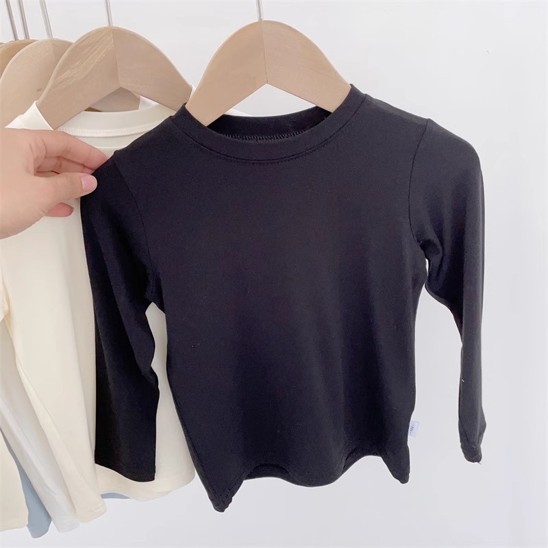 Tricou pentru copii din modal, mâneci lungi, stil coreean, 100% modal, pentru nou-născuți 0-12 luni