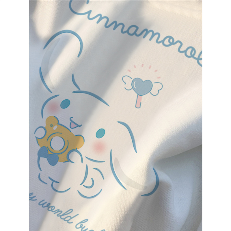 Meitenēm kapucīnas džemperis ar flīsa odere, Yugui Dog karikatūras raksts, kokvilnas audums, garās piedurknes, bērniem, pavasaris 2024